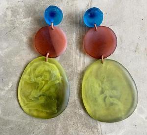 Elegant Style Swirl <b>Resin</b> Drop <b>Earrings</b> Multicolour Lightweight for Wedding & Birthday Party Gift Women Best Price - Product Image 3