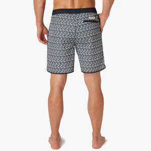2025 Premium Quality Men's Sporty Shorts From Pakistan Breathable Black Geo Anchor Printed Athletic Fit - Product Image 5