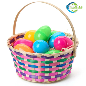 Cesta de Pascua ecológica CESTAS DE BAMBÚ de Vietnam Cesta de vacaciones hecha a mano para exhibición festiva y regalos - Product Image 4