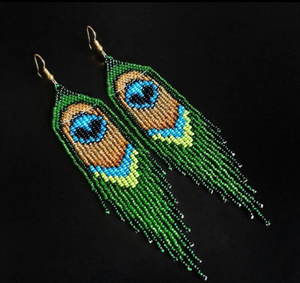 Only 2 Left and in 19 Baskets Seed Bead Earring - Native Earring - Fringe Earring - Product Image 1