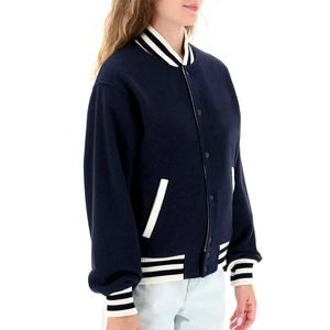 Veste de baseball pour femmes de qualité supérieure matelassée Varsity à manches longues Meilleur vendeur Veste Letterman en laine et polyester - Product Image 3