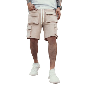 Été chaud hommes recadrée lâche solide Cargo Shorts impression personnalisée Logo sports écologiques en plein air tenue décontracté uni teint - Product Image 3