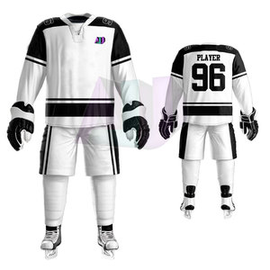 Conjuntos de Uniformes de Hockey sobre Hielo de Alto Rendimiento, Tela 100% Poliéster, Tecnología Transpirable que Absorbe la Humedad, Colores y Tallas Personalizables - Product Image 3