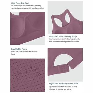 Sujetador deportivo de moda para mujer, Yoga, Fitness, gimnasio, entrenamiento, ropa deportiva acolchada sin costuras, Top elástico transpirable cómodo - Product Image 4