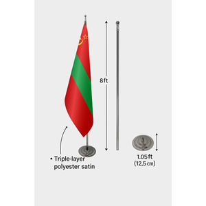 Customizable Official Transnistria Indoor Hand <b>Flag</b> 3x5ft Satin Aluminum Fiberglass <b>Pole</b> Digital Printing Multiple Materials - Product Image 6