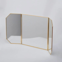 Miroir de table pliable moderne AK Handicrafts en gros, avec cadre en acier inoxydable, taille personnalisée pour coiffeuse et usage domestique