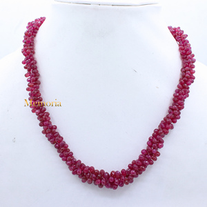 Handmade Tự Nhiên Của Ruby Đá Quý Hạt 1 Lớp Tear Drop Mặt Đá Quý Vòng Cổ Thời Trang Đồ Trang Sức Độc Đáo Bán Buôn - Product Image 1