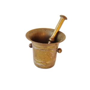 Mortero y Maja de latón Vintage para restaurante en casa, accesorios de cocina, herramientas de hierbas y especias, trituradora de Medicina de granito 2023 - Product Image 1