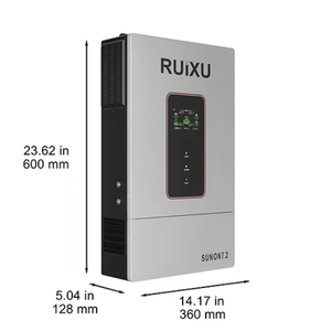 อินเวอร์เตอร์แบบออฟกริด RUiXU SUNON7.2 |   7,200 วัตต์ |   ระบบไฟฟ้าแบบแยกส่วน/เฟสเดียว |   120/240โวลต์ |   ระบบควบคุมการชาร์จแบบ Dual MPPT |   UL1741 |   สามารถวางซ้อนกันได้ถึง 43.2 กิโลวัตต์ |   3 ปี - Product Image 2