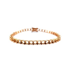 Bracelet tennis classique pour femme en or rose 18 carats, semi-monture pour sertir diamants ou pierres précieuses - Cadeau de mariage ou de fête - Fabricant chinois - Product Image 1