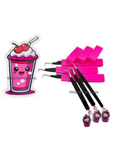 แหนบต่อขนตาสแตนเลสปลายเงิน45องศาเคลือบผงสีดำ90องศาพร้อมพวงกุญแจอุปกรณ์เสริมความงาม - Product Image 6