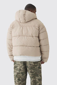 Veste bouffante en nylon froissé pour hommes, grande taille, grande demande, bulle matelassée d'hiver avec sable, coupe-vent, nouveau style de fourrure décorée - Product Image 4