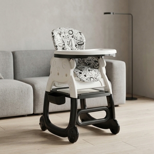 Clafbebe 4 en 1, Silla Alta Plegable Ajustable de Plástico PP para Bebé con Función de Mesa Convertible para Bebés de 1 a 2 Años - Product Image 5