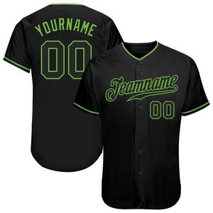 Direct Engro Sportswear Industry Custom Black-Neon Green Camiseta de béisbol auténtica - Product Image 1