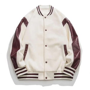 Chaqueta universitaria 2025 unisex para hombre, abrigo largo con cuello levantado y letras, estilo callejero teñido liso para invierno, servicio OEM disponible - Product Image 3