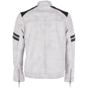 Nouveau blouson coupe-vent respirant avec col montant coupe ajustée en cuir véritable pour hommes design personnalisé en vente de gros - Product Image 2