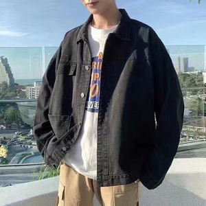 Blouson en jean d'hiver élégant pour homme, personnalisable OEM, réversible, écologique, coupe oversize, style Hip Hop Street Varsity, boutons recouverts - Product Image 5