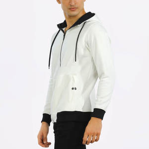 À la mode à capuche col hommes fermeture éclair à capuche à vendre 100% coton fait fermeture éclair à capuche pour hommes - Product Image 6