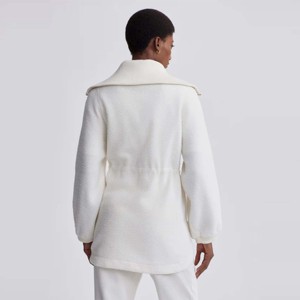 Veste Sherpa à demi-fermeture éclair pour femmes OEM avec col montant en polaire douce et chaude pour des vêtements d'hiver décontractés - Product Image 3