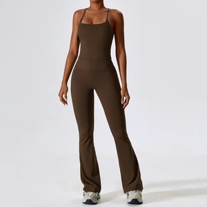 Yoga Boilersuit à manches longues vêtements de sport pour femmes Gym Zipper combinaisons entraînement haute intensité Fitness une pièce vêtement étanche à la peau - Product Image 4