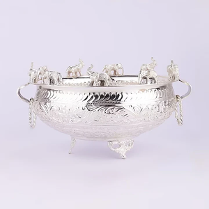 Cuenco de metal Urli con diseño elegante ideal para bodas indias tradicionales y decoración de interiores del hogar - Product Image 3