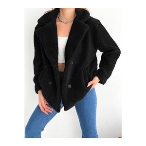 Cappotto in pelliccia sintetica a quattro bottoni da donna - Product Image 4