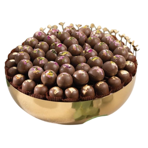 Bol en métal doré au design antique Présentoir à desserts écologique de qualité supérieure pour mariages événements Table en chocolat de style moderne décorative - Product Image 1