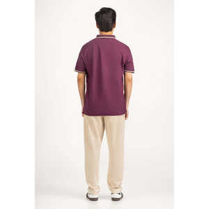 Camiseta Polo para Hombre, Corte Regular, Diseño Ajustado con Cierre, Talla XL, Antiarrugas, Color Liso Oscuro, Material de Seda y Spandex - Product Image 2