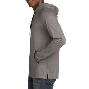 Mens Fashion Athletic Breathable <b>Lightweight</b> Sports <b>Hoodies</b> Cotton Polyester Sweatshirt Solid Color Soft Pullover Hoody - Product Image 3