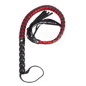 Fouets en cuir véritable avec queues tressées cousues et poignée tressée, haute qualité, personnalisable - Product Image 4