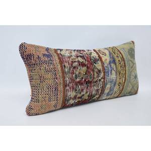 หมอนตกแต่งลายโบฮีเมียนวินเทจหลากสี ขนาด 12x24 นิ้ว ทำจากผ้าขนสัตว์แบบคันธา ด้วยเทคนิคการทอแบบแพทช์เวิร์ค ดีไซน์สวยงาม ไม่ลื่น - Product Image 3