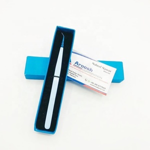 แหนบต่อขนตาสีฟ้าแบบพลาสม่า45องศาเคลือบสีฟ้าอ่อนทำจากสเตนเลสทนทาน - Product Image 1