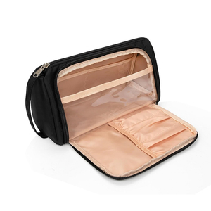Meilleur prix 2025 Mini sac de maquillage en cuir à motif gaufré résistant à l'eau et fermeture à glissière pour pinceaux de maquillage sac de maquillage tendance - Product Image 3