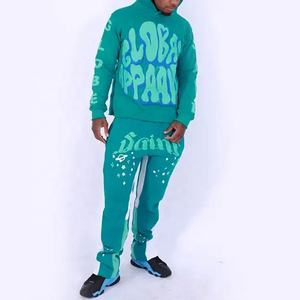 Nuevos chándales Vintage de algodón 100% de peso pesado para hombre, conjunto de pantalones de chándal con capucha de alta calidad, logotipo impreso personalizado, Invierno - Product Image 4