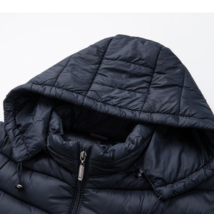 Custom Men's <b>Waterproof</b> Winter Windbreaker <b>Jackets</b> with Warm <b>Padding</b> and Hood Coated Puffer Design with Front Logo - Product Image 5