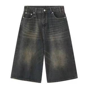Retournement rapide hommes Denim court dernier style respirant vente chaude anti-rides durable trucs Denim court Unique couleur noire - Product Image 6