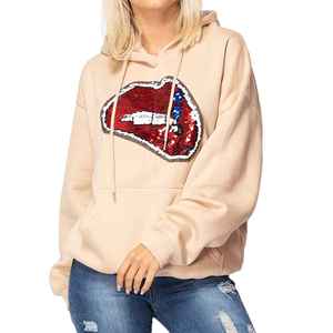 Sudadera con capucha de gran tamaño para mujer, tipo polar, tela cómoda, informal y de calle, estilo personalizado, Impresión de logotipo, servicio OEM - Product Image 1