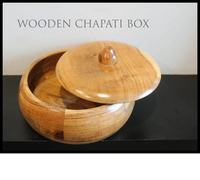 Boîte à chapati en bois et acier marron, technique émail doux, style nautique antique, qualité alimentaire, pour cuisine, service et décoration de plats chauds et roti