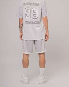 Short de sport grande taille pour homme, été, MBa, maille de compression de basket-ball brodée, 100% polyester, motif solide - Product Image 3