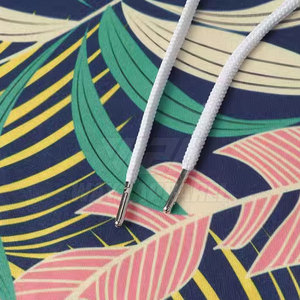Unisex Hooded Sweatshirt Tropical Leaf Print Regular Fit Casual Wear Summer Breathable Knitted <b>Polyester</b> <b>Hoodie</b> - Product Image 3