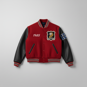 เสื้อแจ็คเก็ตวาร์ซิตี้สไตล์วินเทจ แขนผ้าขนสัตว์หนา ย้อมสีแบบย้อมตัว ปักลายตามสั่ง คุณภาพสูง สำหรับทุกเพศ ลายคลับด้านหน้า ปี 1985 - Product Image 5