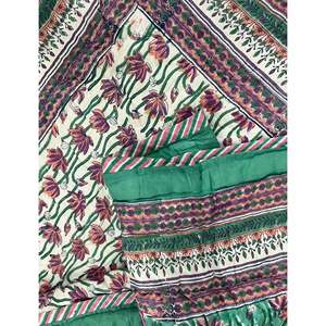 Colcha de Algodón Estampada a Mano de Alta Calidad, Colcha Kantha Hecha a Mano para el Hogar, Diseño Floral de Patchwork para Verano e Invierno - Product Image 1