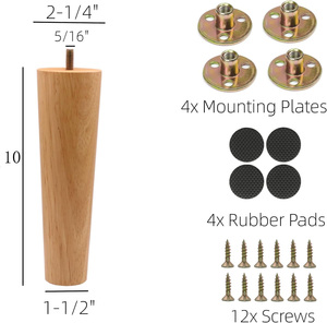 Pieds de meubles en bois massif personnalisables, modernes et traditionnels pour canapé, ottoman, table basse, hôpital, salon, salle à manger, chambre à coucher, bar à domicile - Product Image 5