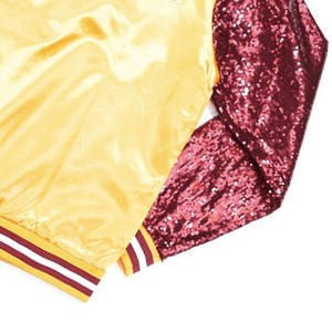 Haute qualité hommes Satin Varsity veste col montant Satin Baseball hiver Senior blanc Satin Varsity veste pour hommes - Product Image 4