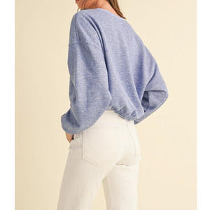 Vente en gros Sweatshirts en coton mélangé personnalisés pour femmes Pull à manches longues et haut court pour la vie active Vêtements d'hiver - Product Image 2