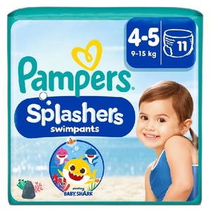 Pañales absorbentes Pampers Splashers para nadar, de algodón, talla 3-4 (6-11 kg), 12 unidades, con prevención de fugas 3D, suaves y transpirables. - Product Image 2