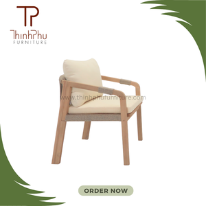 Juego de comedor moderno y contemporáneo, mezcla de madera de ratán promocional para patio para Hall Apartment Villa - Product Image 6