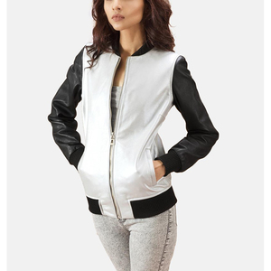 Veste en cuir véritable matelassée, respirante, imprimée et tricotée, de haute qualité, conçue sur mesure pour femmes, pour la saison hivernale, respectueuse de l'environnement - Product Image 1