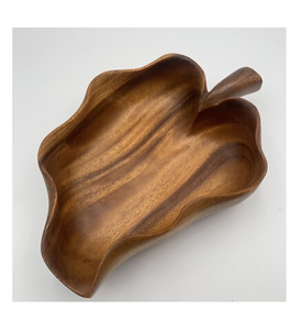 Cuenco de madera de acacia con forma de hoja hecho a mano al mejor precio cuencos de frutas personalizados cuenco de plato de madera rústico - Product Image 1