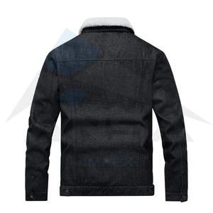 Vestes en jean en gros pour hommes, grande poche, couleur unie, décontractée, belle veste de travail pour hommes, veste en jean - Product Image 3